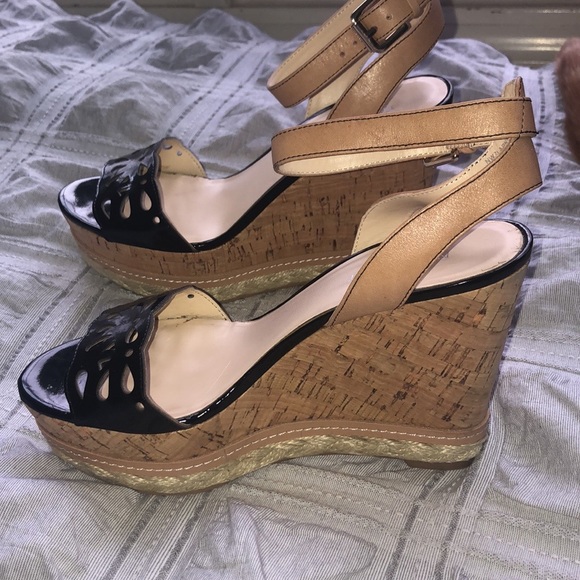 Nine West cork bottom espadrille wrap wedge sandal - Picture 4 of 7